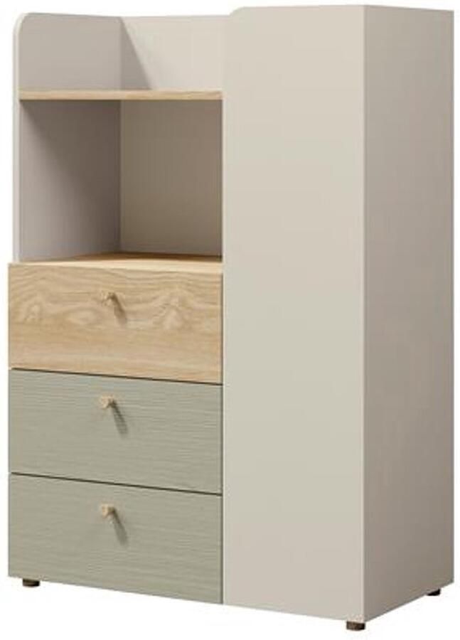 Maxi Maja YUKI 7 open legplanken Ladenkast 80 cm 1 stuk Eucalyptus en grijsbeige met geoliede eik