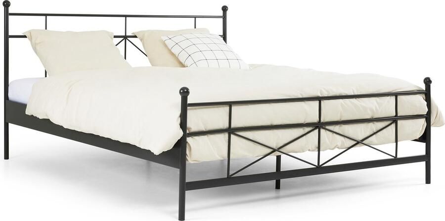 Beter Bed Basic Beter Bed Milano Metalen Bedframe Tweepersoons 140x200cm Antraciet