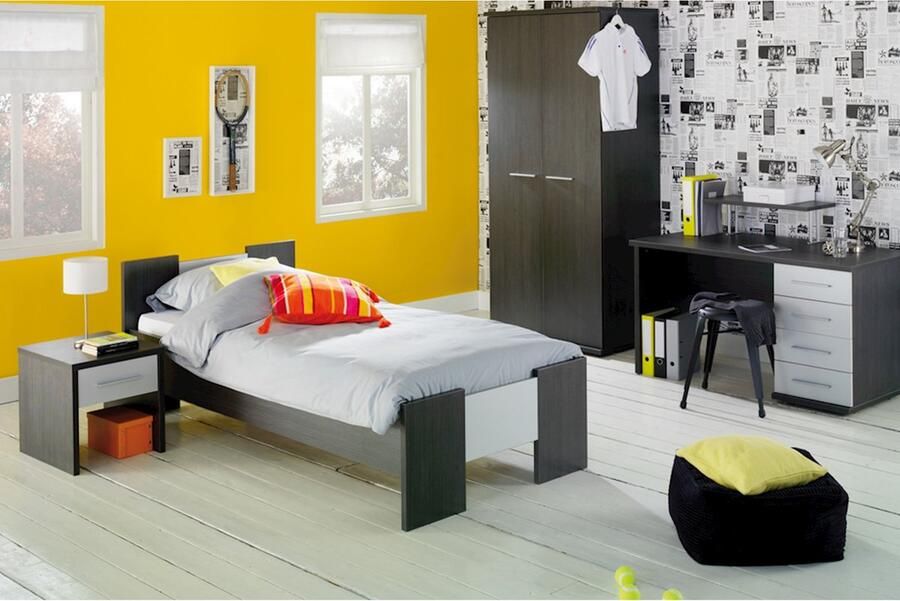 Beter Bed Basic Bed Woody 90 x 200 cm donkergrijs aluminium