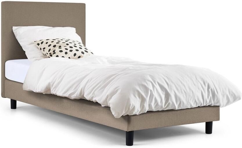 Maxi Box Ambra met Silver Pocket Deluxe Foam matras 90 x 200 cm taupe