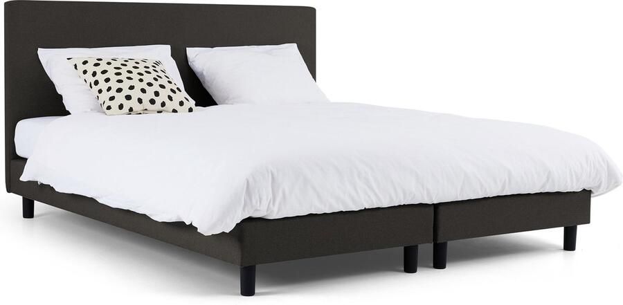 Beter Bed Basic Box Ambra vlak met Easy Pocket matras 120 x 200 cm donkergrijs - Foto 2