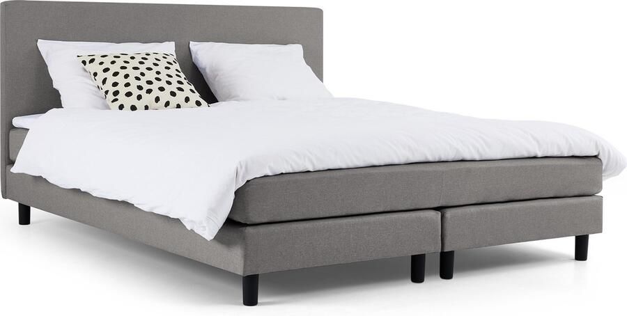 Maxi Box Ambra vlak met gestoffeerd matras 120 x 200 cm light grey