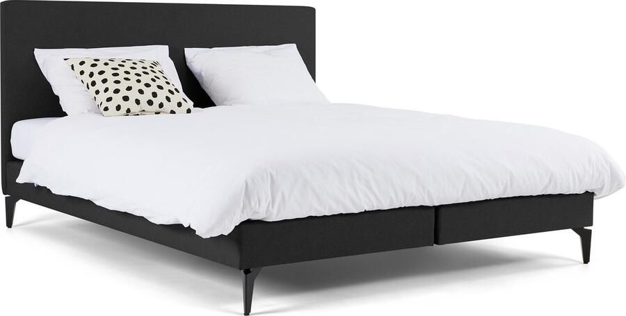 Maxi Boxspring Cisano vlak met Silver Pocket Deluxe Foam matras 140 x 200 cm dark grey