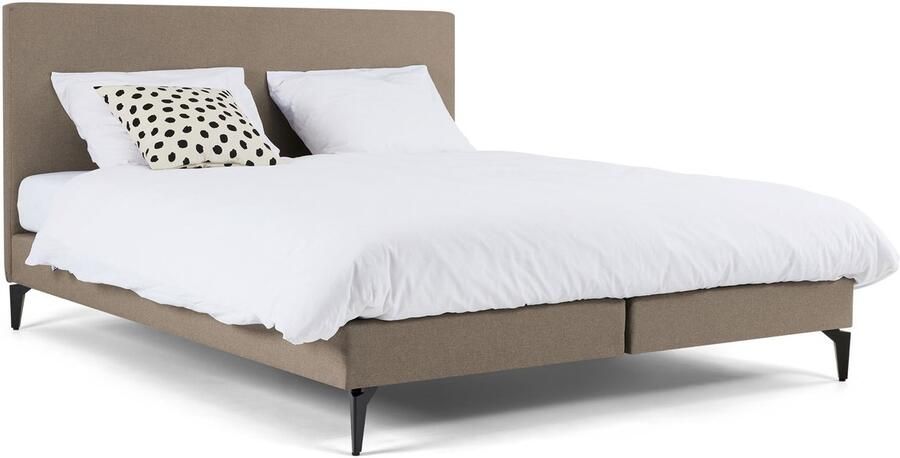 Maxi Boxspring Cisano met Silver Pocket Deluxe Foam matras 140 x 200 cm taupe