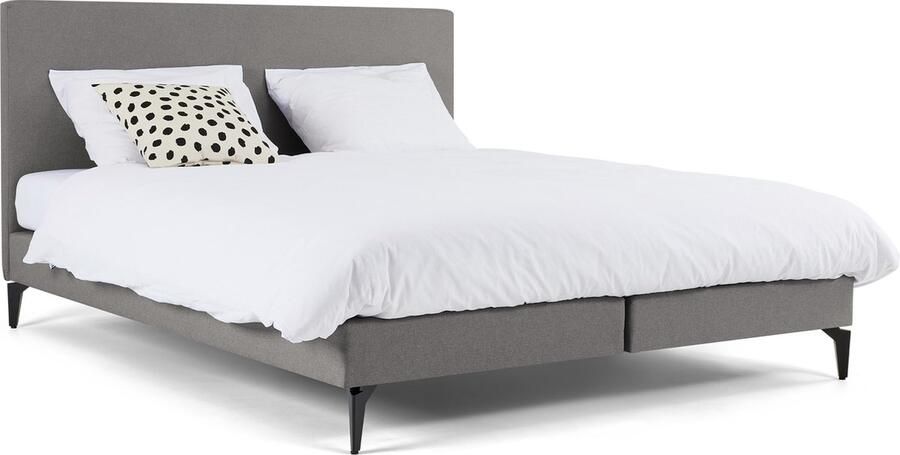 Maxi Boxspring Cisano vlak met Silver Pocket Deluxe Foam matras 120 x 200 cm light grey