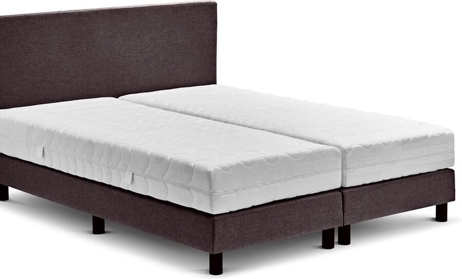 Maxi Cisano Boxspring 160x210 cm Gestoffeerde Boxspring met Matras Bed met Koudschuim Pocketvering Matras Antraciet Tweepersoonsbed