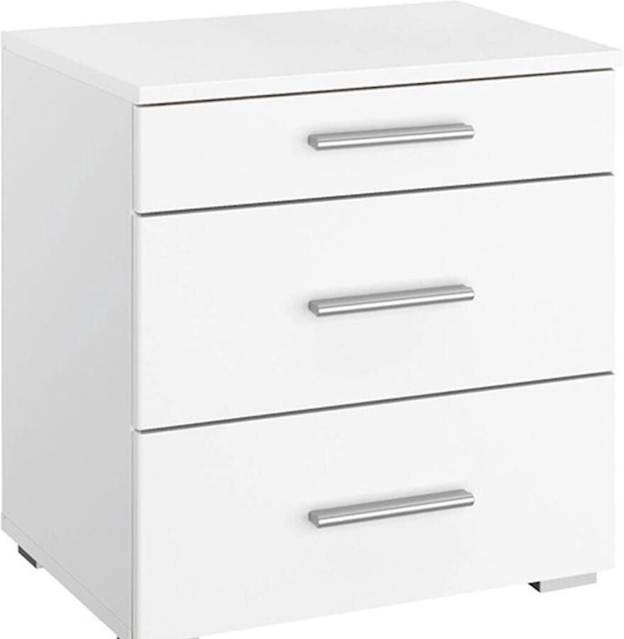 Beter Bed Basic Nachtkast Butiken met 3 laden 47 x 52 x 42 cm alpine wit - Foto 4