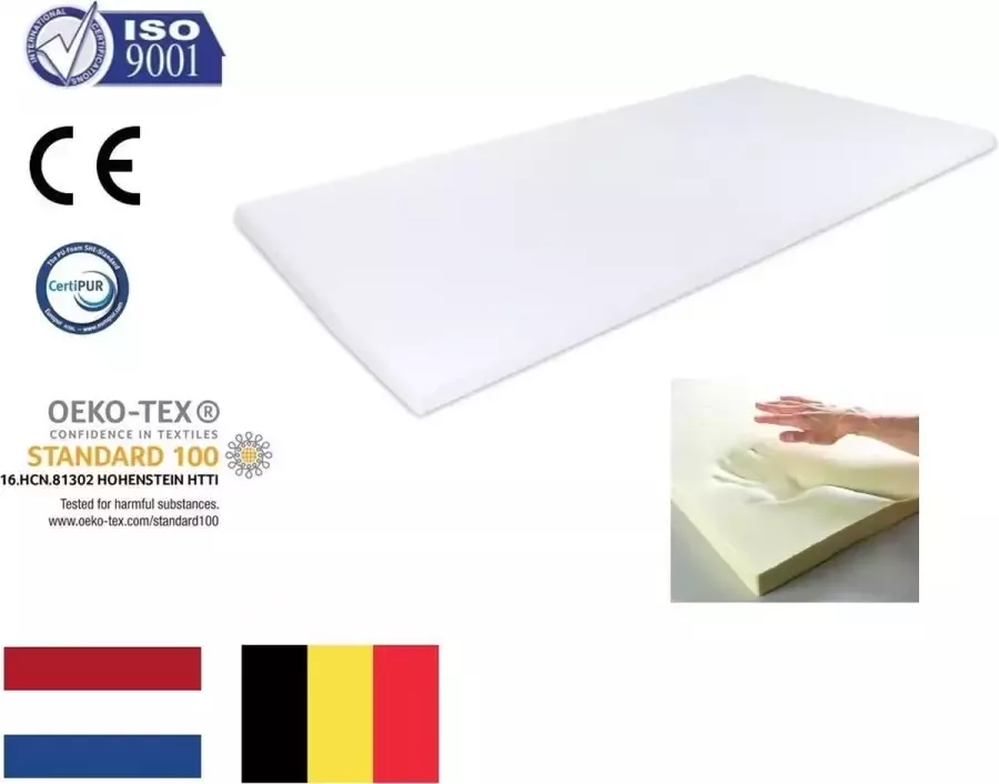 Maxibedden Topper Topdekmatras 160x200 Traagschuim Nasa Visco 6cm dik Anti slip Anti allergie