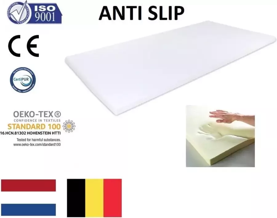 Maxibedden Topper Topdekmatras 180x200 Traagschuim Nasa Visco 6cm dik Anti slip Anti allergie