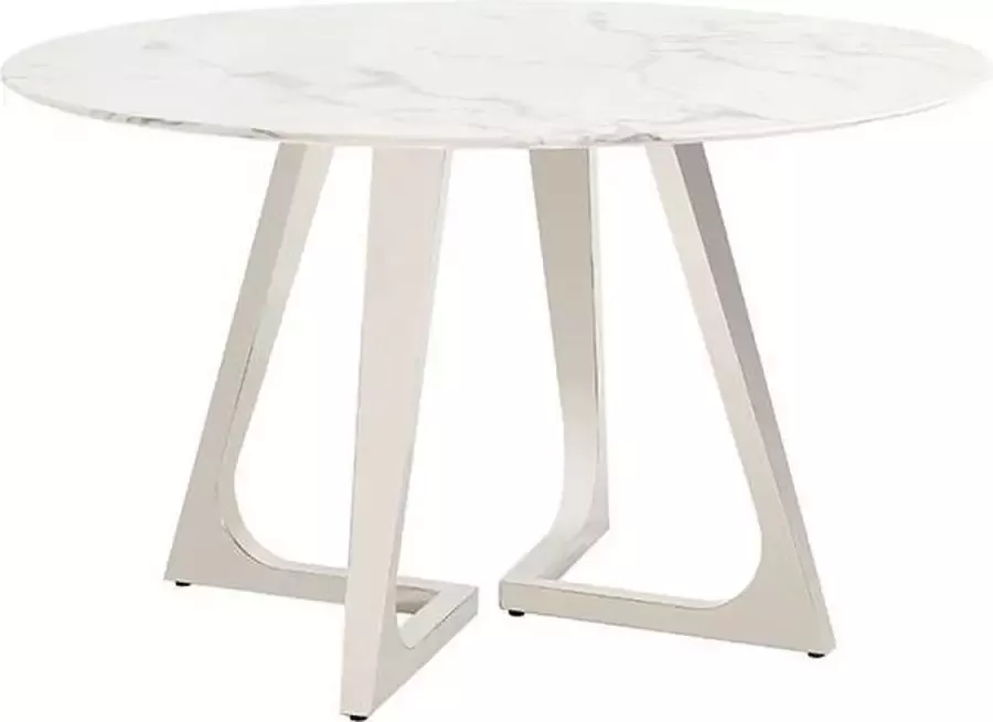 Maxicomfy Eettafel Marlblary Marmer (Zilver Wit) rond