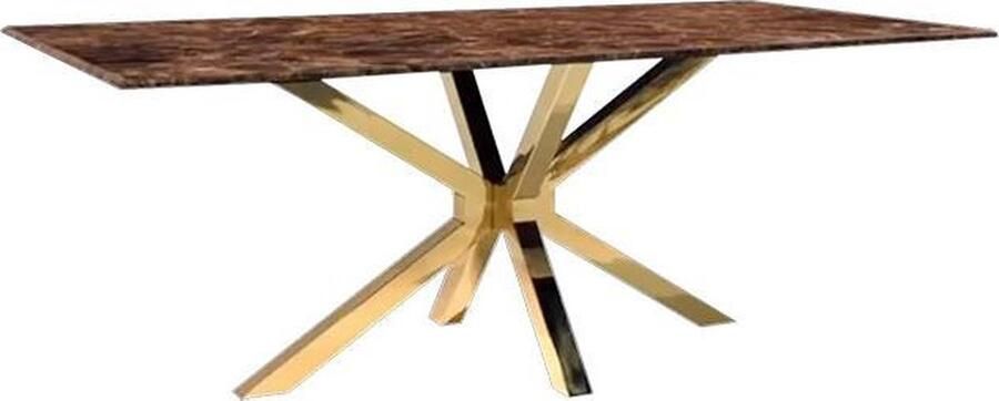 Maxicomfy Websy eettafel ( 200x100x76) bruin marmer goud