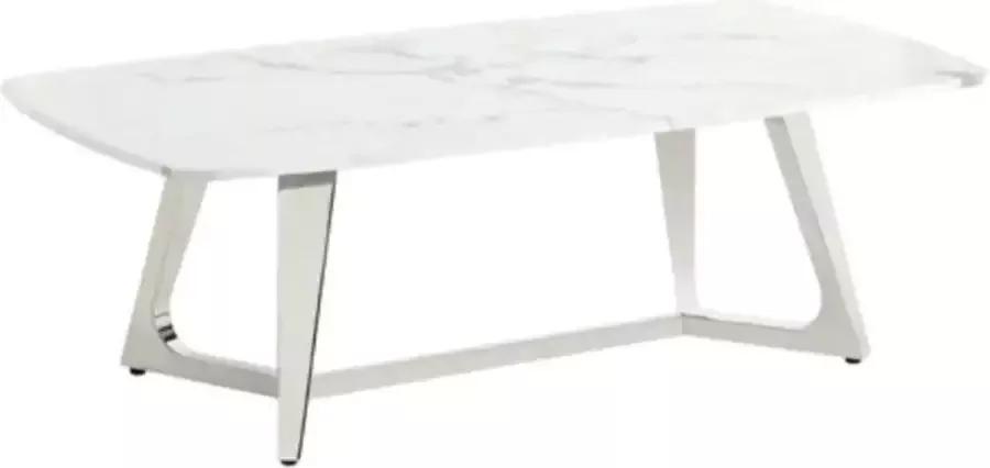 Maxicomfy Salontafel Marlblary met Wit marmer blad en zilveren onderstel