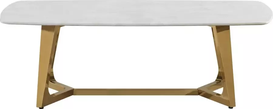 Maxicomfy Salontafel met marmeren blad en goudkleurige poten 130x70x42 cm