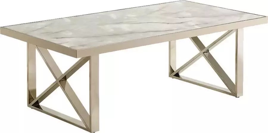Maxicomfy Salontafel Venanzo 130x80x45 cm (Wit-Grijs Zilver)