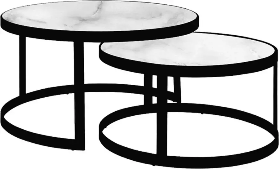 Maxicomfy Twice set salontafel ( wit met zwarte poten)