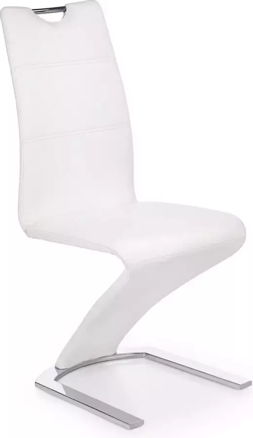 Maxima House GIANNA Design stoel wit Witte eetkamerstoel Metalen poten Wit (per 2 stuks)