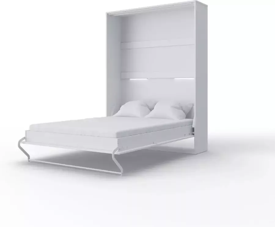 Maxima House INVENTO 01 Elegance Verticaal Vouwbed Logeerbed Opklapbed Bedkast Mat Wit 200x140 cm