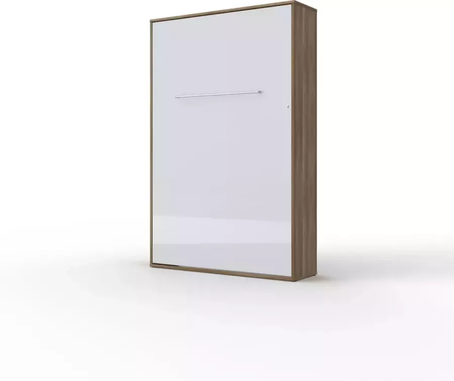 Maxima House INVENTO 02 Elegance Verticaal Vouwbed Logeerbed Opklapbed Bedkast Country Eiken Hoogglans Wit 200x120 cm