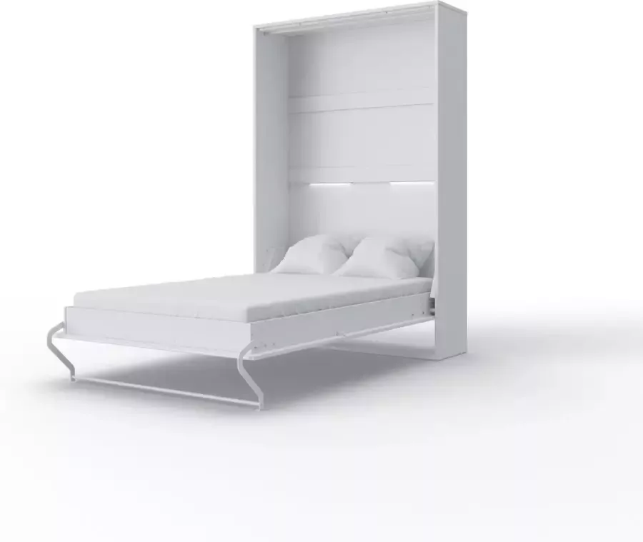 Maxima House INVENTO 02 Elegance Verticaal Vouwbed Logeerbed Opklapbed Bedkast Hoogglans Wit 200x120 cm