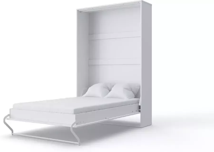 Maxima House INVENTO 02 Verticaal Opklapbed Logeerbed Vouwbed Bedkast Mat Wit 200x120