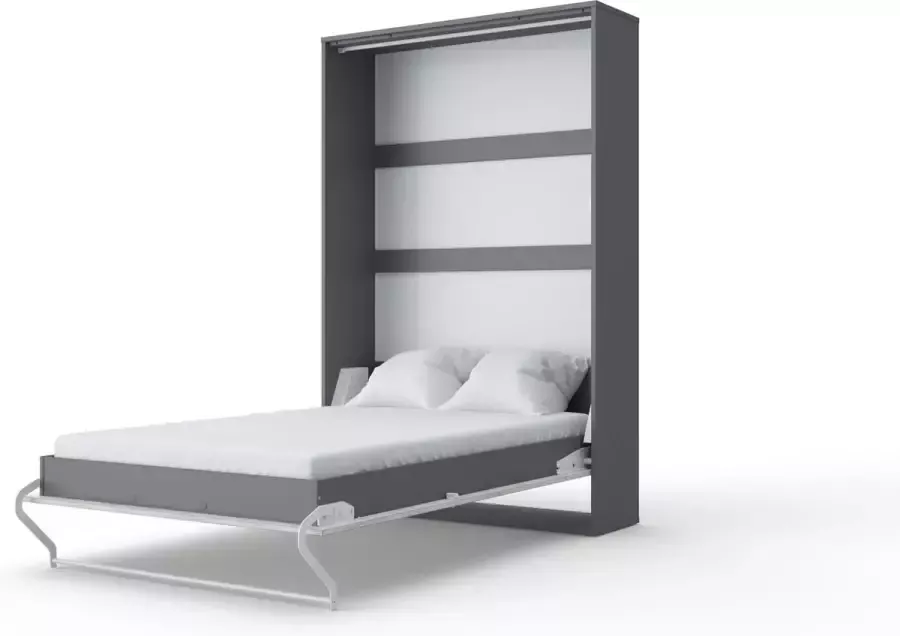 Maxima House INVENTO 02 Verticaal Opklapbed Logeerbed Vouwbed Bedkast Modern Design Grijs Monaco Eik 200x120