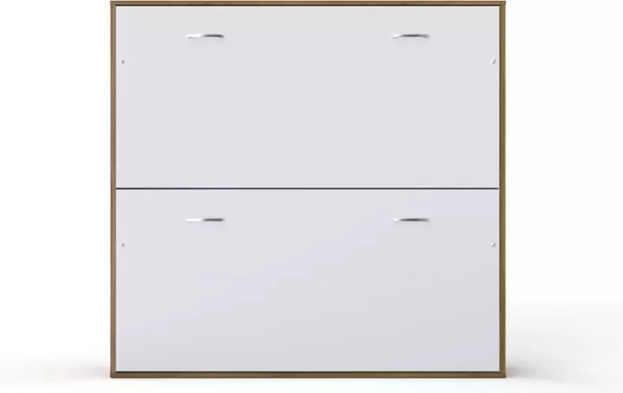 Maxima House INVENTO 22 Stapelbed Vouwbed Logeerbed Opklapbed Bedkast Modern Design Country Eik Mat Wit 200x90 x2
