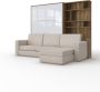 Maxima House INVENTO SOFA MAX Elegance Verticaal Vouwbed Inclusief Hoekbank + Kast Logeerbed Opklapbed Bedkast Inclusief LED Country Eiken Wit Hoogglans 200x140 cm - Thumbnail 2