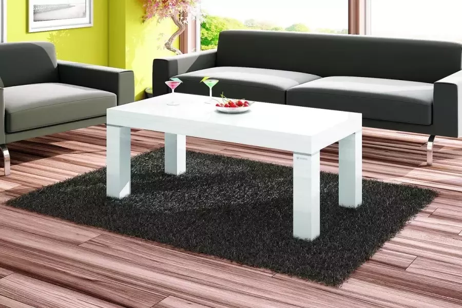 Maxima House MONACO 120 Salontafel 120x60cm Wit Hoogglans Modern Design