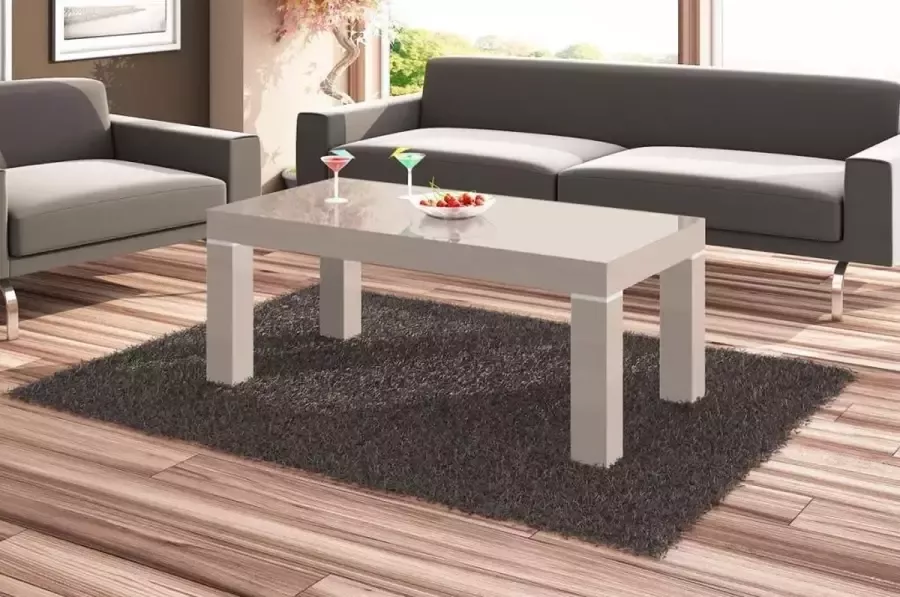 Maxima House MONACO 120 Salontafel Vierkant 48x120x60cm Cappuccino Hoogglans Modern Design