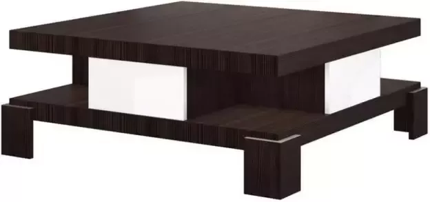 Maxima House SALINA Salontafel Vierkant Bruin Wit Modern Design 40 x 100 x 100 cm