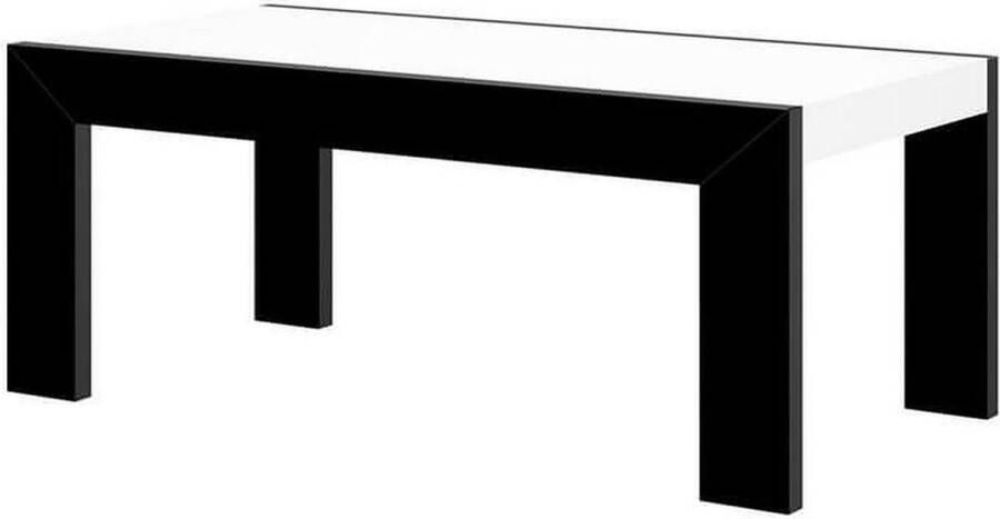 Maxima House TIVOLI Salontafel Hoogglans Zwart Wit Modern Design 48x120x60cm