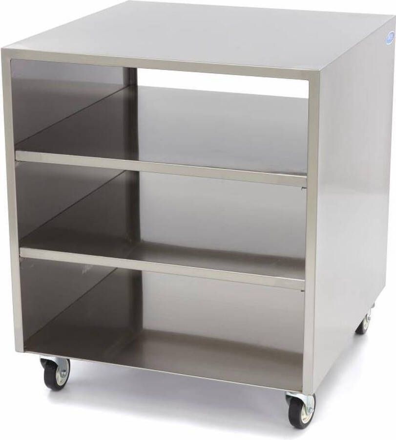 Maxima Onderstel RVS 60 x 60 cm 120 Kg Draagvermogen Zwenkwielen Machinetafel