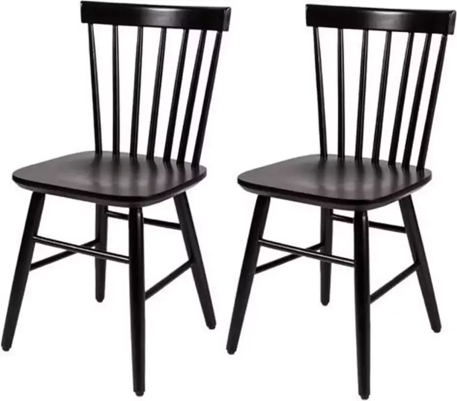 MaximaVida houten spijlenstoel Maxime zwart doos per 2 stuks