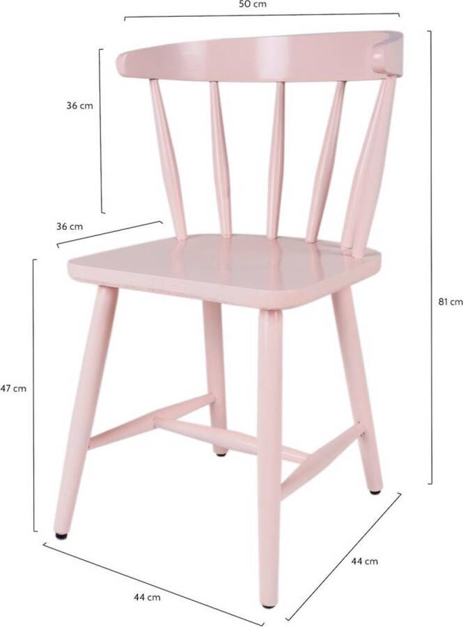 MaximaVida houten spijlenstoel Maximus poederroze – doos per 2 stuks