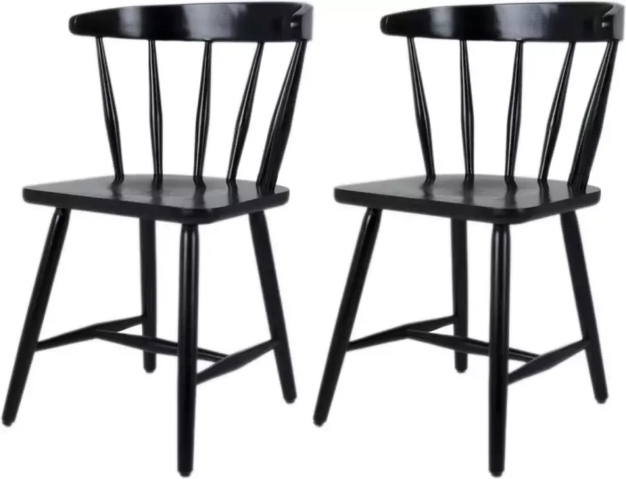 MaximaVida houten spijlenstoel Maximus zwart – doos per 2 stuks