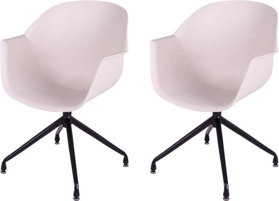 MaximaVida eetkamerstoel Cuyp XXL wheat draaiframe poten- 2 stuks