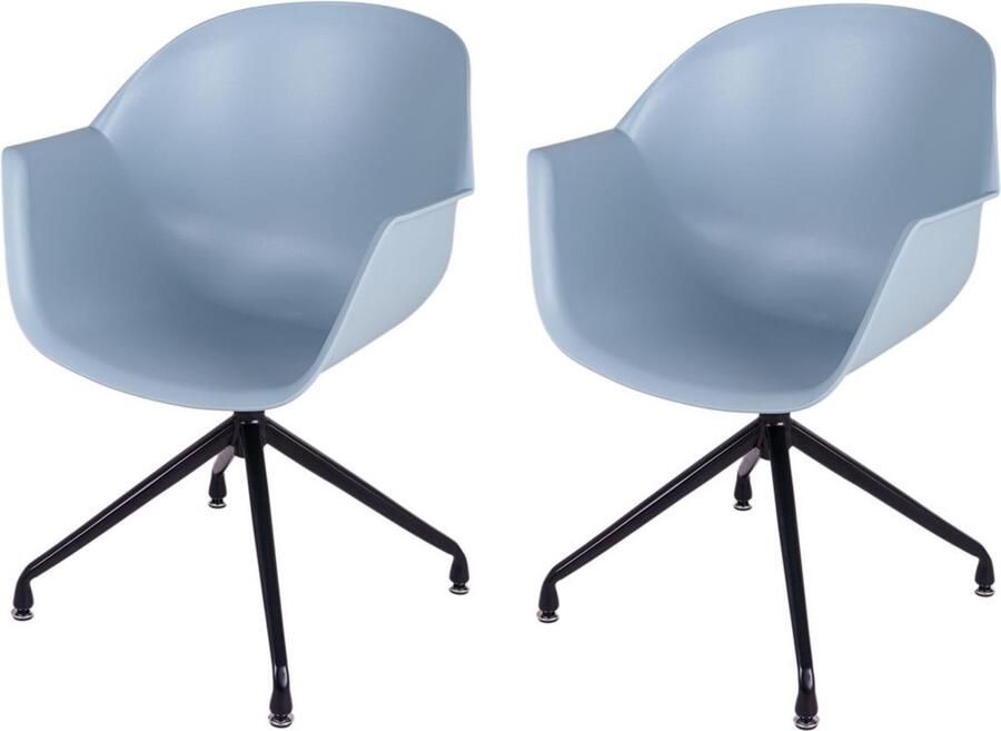 MaximaVida eetkamerstoel Cuyp XXL ijsblauw draaiframe poten- 2 stuks