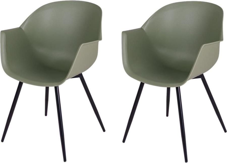 MaximaVida eetkamerstoel Cuyp XXL olijfgroen conische stoelpoten- 2 stuks
