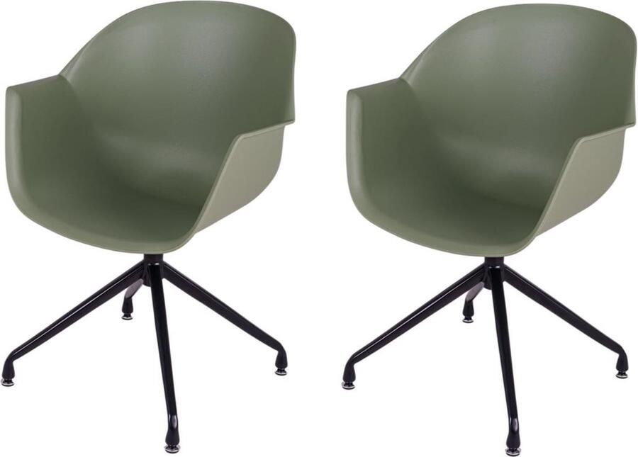 MaximaVida eetkamerstoel Cuyp XXL olijfgroen draaiframe stoelpoten- 2 stuks