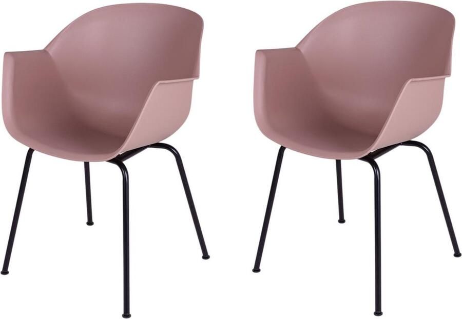 MaximaVida eetkamerstoel Cuyp XXL oudroze buisframe poten- 2 stuks