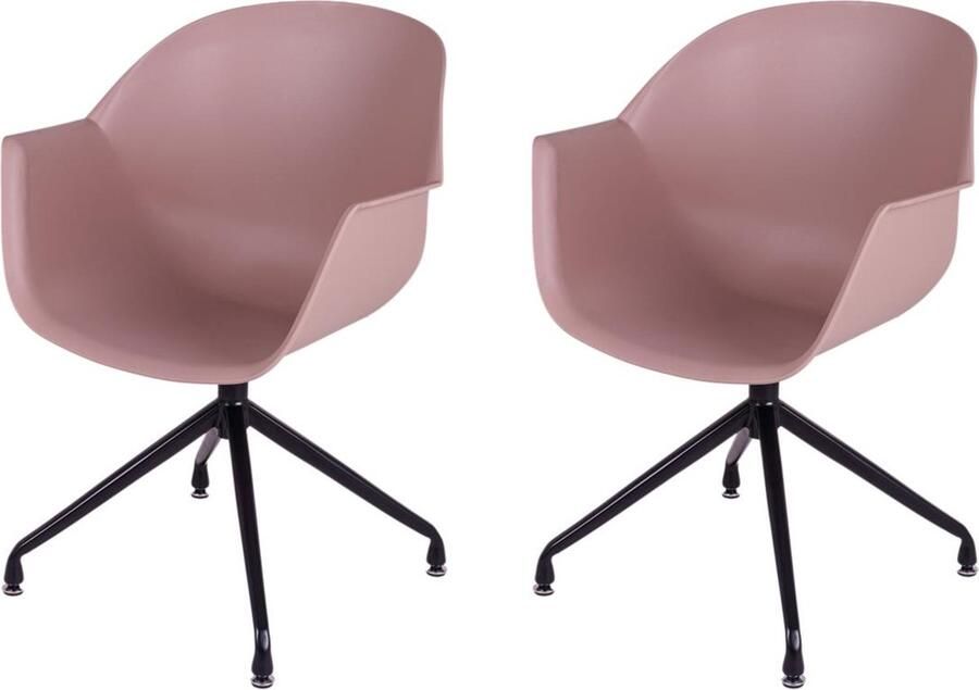MaximaVida eetkamerstoel Cuyp XXL oudroze draaiframe poten- 2 stuks
