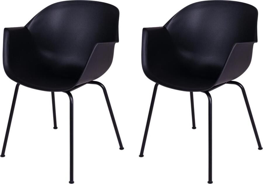 MaximaVida eetkamerstoel Cuyp XXL zwart buisframe poten- 2 stuks
