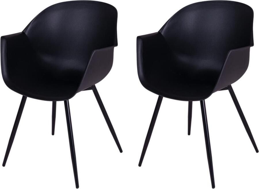 MaximaVida eetkamerstoel Cuyp XXL zwart conische stoelpoten- 2 stuks