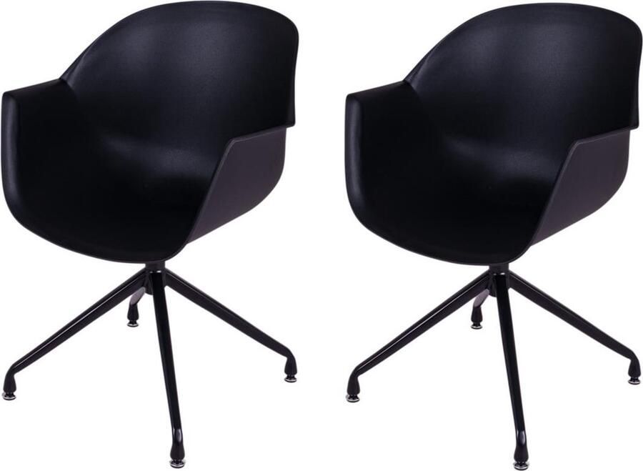 MaximaVida eetkamerstoel Cuyp XXL zwart draaiframe poten- 2 stuks