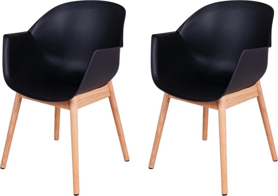 MaximaVida eetkamerstoel Cuyp XXL zwart eiken poten- 2 stuks