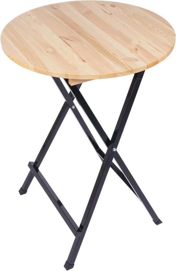 MaximaVida inklapbare ronde statafel Berlijn Ø 80 cm 3-laags blanke lak FSC hout