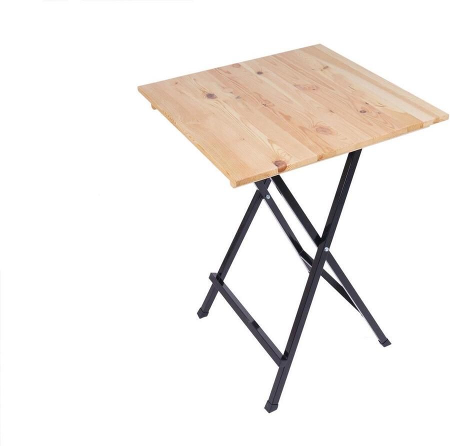 MaximaVida inklapbare vierkante statafel Berlijn 80 cm 3-laags blanke lak FSC hout