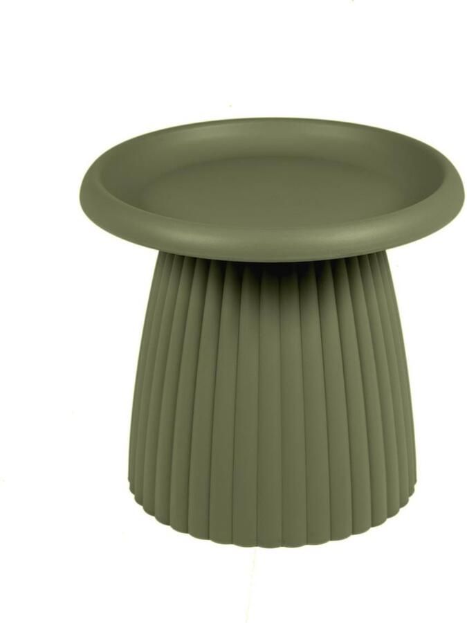 MaximaVida ronde kunststof bijzettafel Mila 50 cm olijfgroen