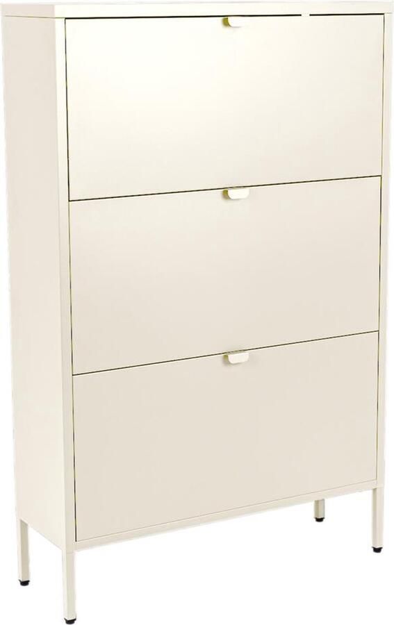 MaximaVida metalen locker schoenenkast Finn 25 x 80 x 125 cm ivoor