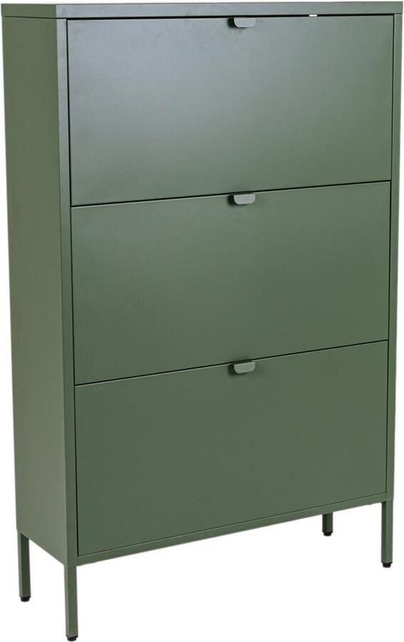 MaximaVida metalen locker schoenenkast Finn 25 x 80 x 125 cm olijfgroen